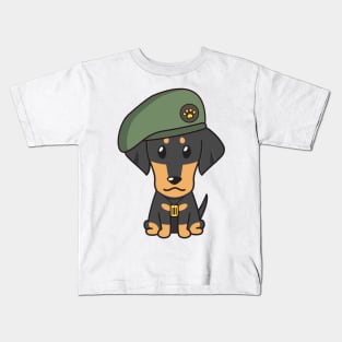 Green Beret Dachshund Kids T-Shirt